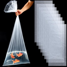 Cosblank 8 Pcs Clear Plastic Fish Bags for Live Koi Fish Large 20" x 48" Fish Shipping Bags Heavy Duty 4 Mil Fish Transport Container Fish Leak Proof Bags for Storing and Transporting