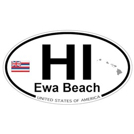 US Decal, Inc. EWA Beach, Hawaii - Oval Magnet with State Flag