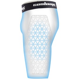 COOLOMG Boys Padded Compression Shorts with Groin Cup Youth Athletic Protector Shorts for Baseball,Hockey,Lacrosse White S