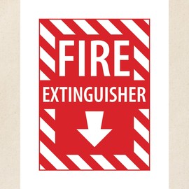 CafePress Fire Extinguisher Sign Tote Bag Reusable Natural Beige Canvas Shopping Bag