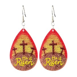 Easter Earrings Glitter Rabbit Acrylic Drop Dangle Earrings for Women Cute Animals Bunny Dangling Earrings Happy Easter Letter Cross Teardrop Hook Earrings Holiday Jewelry Gifts -Style 5