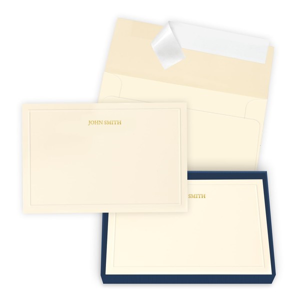 The Gallery Collection, 15 Flat Single-Panel Personalized Note Cards with