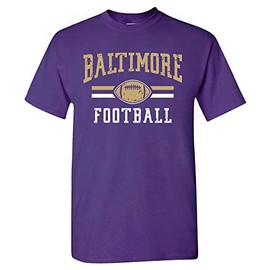 Baltimore Football Men's Vintage Fan T-Shirt (Purple T-Shirt, L)