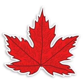 2 x 10cm Red Maple Leaf Vinyl Stickers - Canada Canadian Luggage Sticker #31066 (10cm Wide)