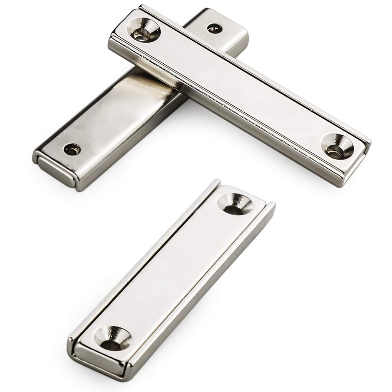 LOVIMAG Neodymium Rectangular Pot Magnets-66 lbs Pulling Force-60x13.5x5mm 10 Packs
