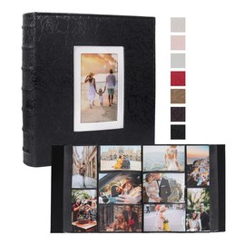 RECUTMS Photo Album 4x6 600 Photos Large Capacity Leather Cover Picture Albums with 600 Horizontal and Vertical Pockets for Family Wedding Anniversary Baby (Black)