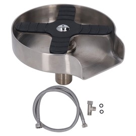 Kitchen Sink Glass Rinser High Pressure Automatic Cup Washer with Stainless Steel Base Hose and Three Way Valve  3/8 Thread Diameter 16mm