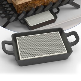 Wintcomfort Cast Iron Firestarter Tray, Heavy Duty Cast Iron Pan with Porous Ceramic Stone for Firestarting & Fire Lasting, Fire Starter Tray for Fireplace Grates, Fire Pits, Grills, Wood Stoves