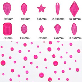 Tisslan 820pcs Mix Shape Neon 3D Nail Gem Luminous Party Charms Flatback Stone Iridescent Rhinestone Decoration DIY Accessory for Nail Designer Tech Bulk Pack