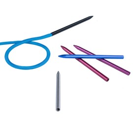 Paracord Planet 3" Silver Stainless Steel Fids and 3.5" Red, Pink, Blue and Black Aluminum FID Stitching Needles Single, 2 Pack 4 Pack