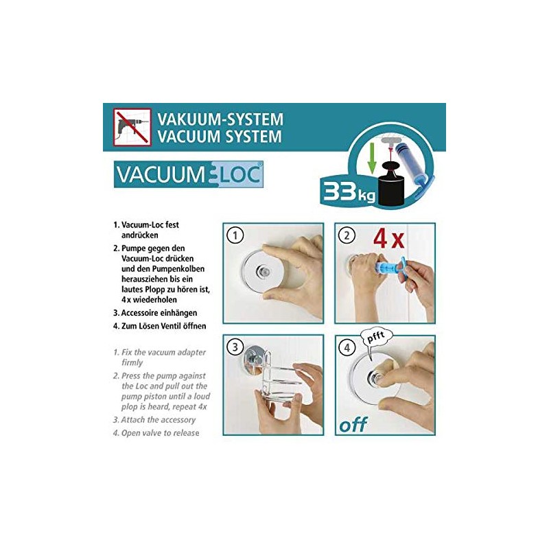 WENKO Vacuum-Loc Bari Corner Shelf, Wall Shelf in Loft Style,