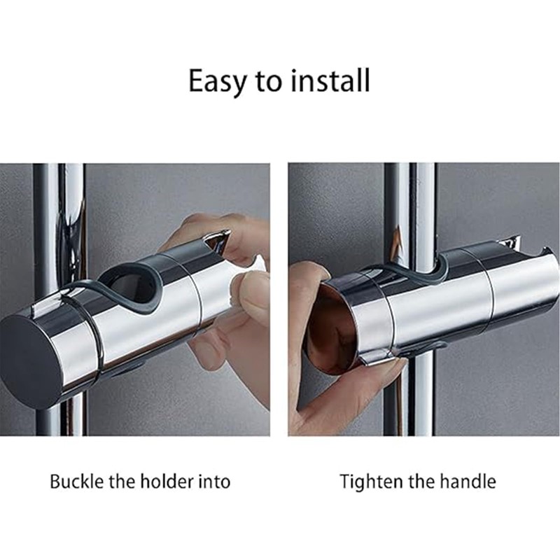 Universal 18-25MM O.D. Hand Shower Rail Head Slider Clamp Holder,