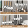 6PCS 4 Racks and 5 Hook Broom Mop Holder with