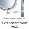 JERDON Two-Sided Wall-Mounted Makeup Mirror with 3X-1X Magnification –9” Diameter
