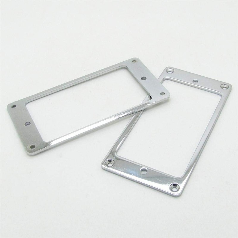 Pxyelec Chrome Metal Flat Electric Guitar Humbucker Pickup Ring, Thicknes