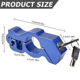 YOYIAG Universal Motorbike Brake Lock: Motorcycle Handlebar Lock with Key, Motorcycle Locks Anti Theft for Scooters, Motorcycles, Sports Bikes, Mountain Bike, ATVs(Blue)