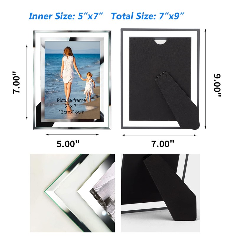 Hoikwo Bulk 5x7 Picture Frames, 12 Packs Silver Photo Frames