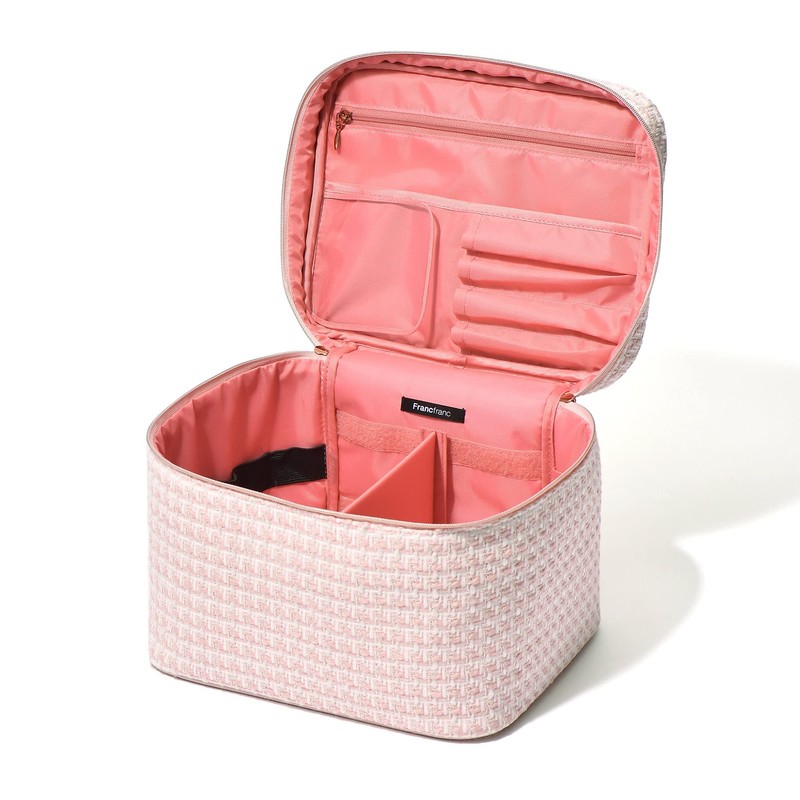 Francfranc Franc Tweed Vanity Pouch, Pink
