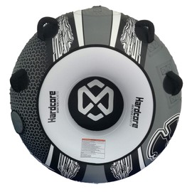 Hardcore Towable Tube | Heavy Duty 54" Single Rider Boating Tube with Handles White