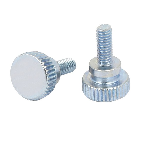 5 Pcs Galvanized Flat Knurled Head Fully Threaded Thumb Screws