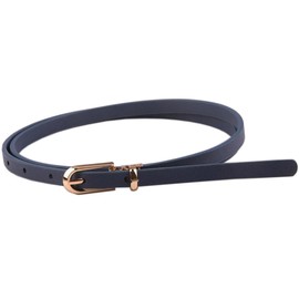 KASSAI One-Point Belt - Slim Belt, Total Length 106cm (41.7 inches), Width 1cm (0.4 inches), Size Adjustable by Cutting, Women's, Casual, Business, Inspected in Japan, navy