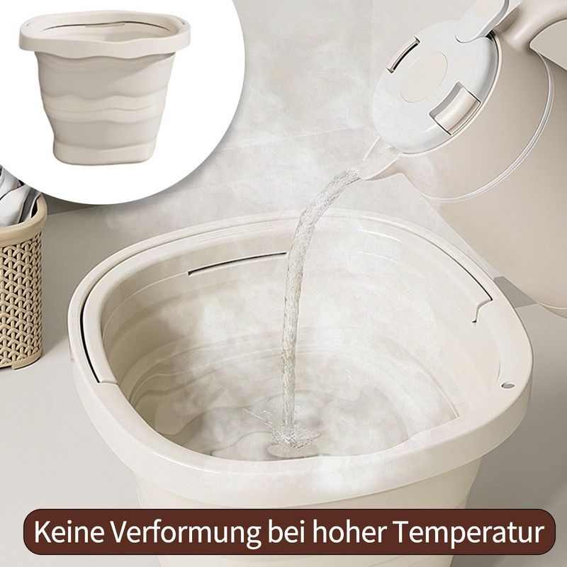 Foldable Bucket, 5L/10L, PP + TPR Material, White, Space-Saving, Foldable