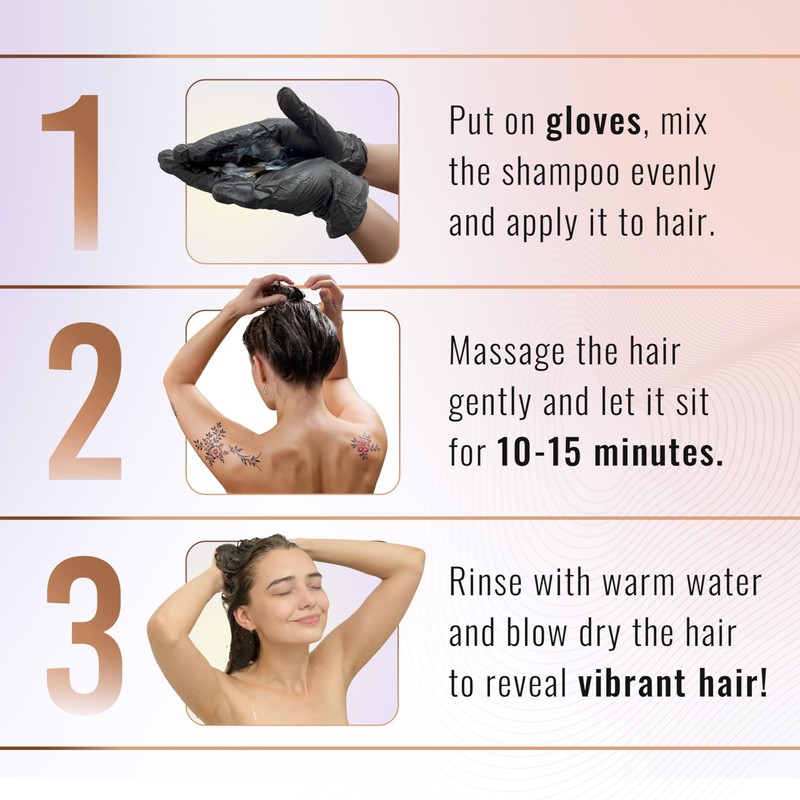 Herbishh Chestnut Brown Shampoo for Gray Hair, Hair Dye Shampoo