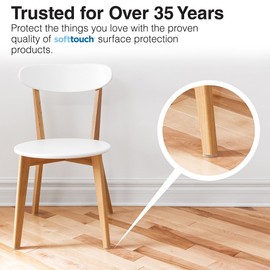 SoftTouch 20 Pack 3/4" Round Felt Pads – Heavy Duty Self-Stick Furniture Leg Protectors for Hardwood, Tile, Laminate & Vinyl Floors – Prevents Scratches & Reduces Noise, Linen
