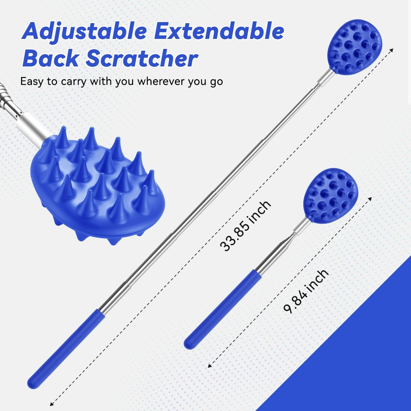 HEYAXA HEYAXA Telescoping Back Scratcher with 3Pcs Detachable Heads, Gifts
