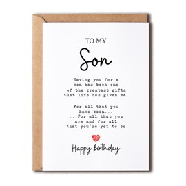 AIQIUQIU Birthday Card for Son, Funny Birthday Greeting Card for Boy/Men, Perfect Happy Birthday Gifts for Him- Blank Inside