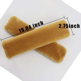 MIRKOO Plush Car Seat Belt Cover Pad, 2-Pack Soft Car Safety Seat Belt Strap Shoulder Pad for Adults and Children, Suitable for Car Seat Belt, Backpack, Shoulder Bag, Laptop Computer Bag(Light Gold)