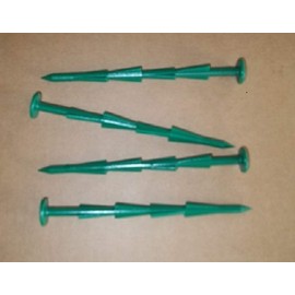 Mighty-Spikes - Made in The USA - 50 Pack Green - 6" Super Strong Stakes for Garden, Landscape Fabric, Artificial Turf, Tarps & Tents, Camping, Staples, Pins, Break & Bend Resistant, Will Never Rust