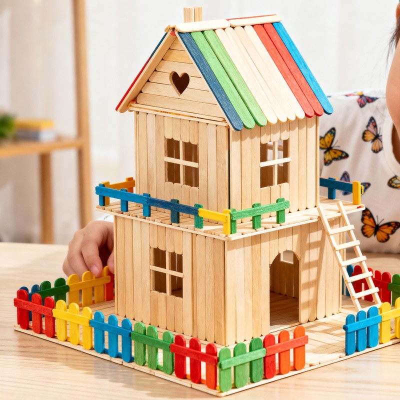 MAHIONG 5000 PCS 4.5 Inch Natural Wood Popsicle Sticks Bulk,