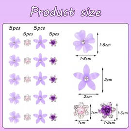 RT 20 Stück Mini-Blumen-Haarspangen, süße Strass-Haarnadeln, haarschmuck blumen,kleine dekorative Haarspangen, Hochzeits-Haarspangen, weiße Blumen-Haarspangen, Braut-Haar-Accessoires für Mädchen