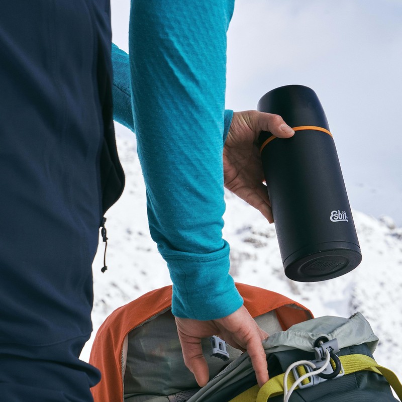 Esbit Edelstahl Isolierflasche Classic 750 ml in Schwarz - für