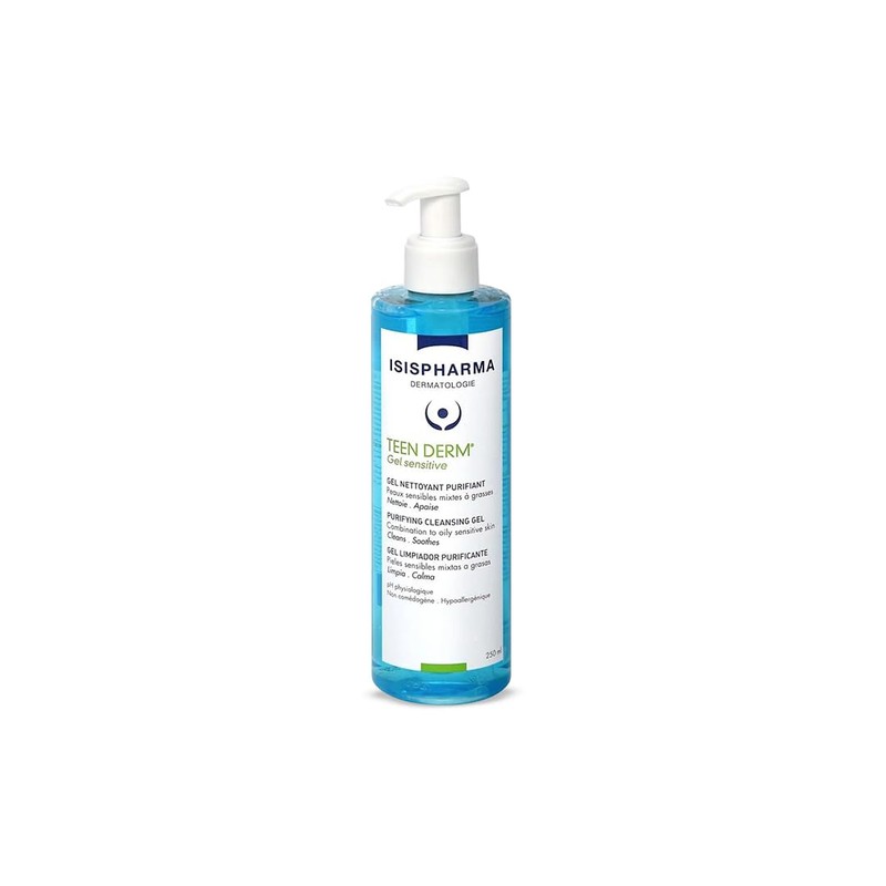 Isispharma Teen derm Gel Sensitive 250 ml, gel de limpieza