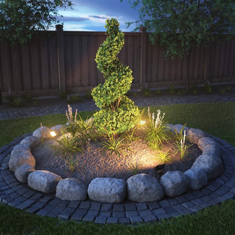 ledscom.de FLIN LED Garden Spotlight with Ground Spike and Plug