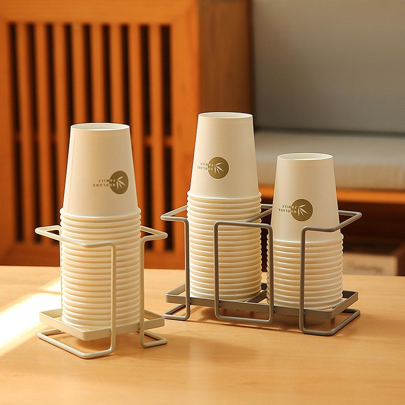 Disposable Paper Cup Holder, 7oz-9oz Cup Dispenser Metal Coffee Cup