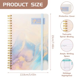 Diary 2025, School Planner 72 Pages, Weekly Planner A5, 19 x 3.8 cm Student Calendar, Study Planner with Spiral Bound for Upper Level, Education, Study