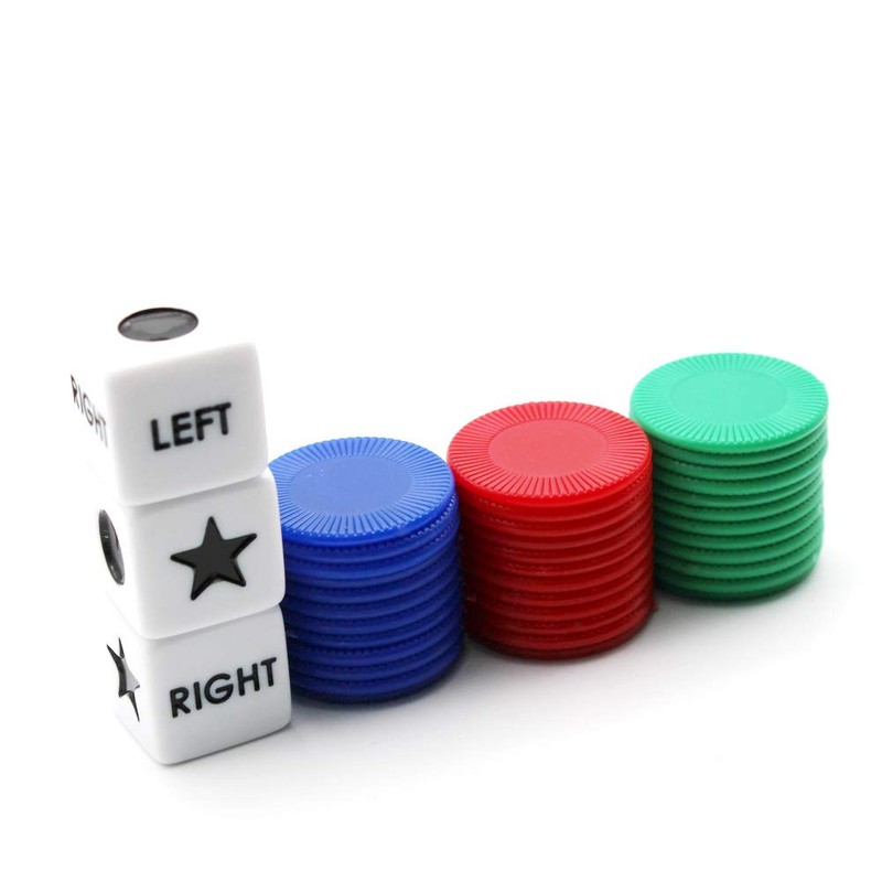 Befantasway Right Left Center Dice Game Set with 3 Dices&