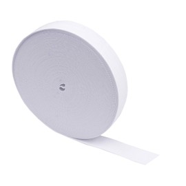 Mandala Crafts - Bobina de bandas elásticas anchas de 1 pulgada blanca para pantalones, cinturillas, costura y manualidades de bricolaje, correa elástica de tela plana de 50 yardas, banda elástica de