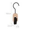Relaxdays Set of 5 Rubber Coated Clothes Clips with Hooks