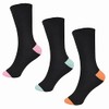 6 Pairs Ladies Black and Multicoloured Ankle Socks - UK