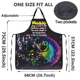 ENSIANTH Music Aprons for Women Men with Pockets Music Cooking Kitchen Apron Musicians Music Lover Player Teacher Gifts Aprons (Music Aprons)