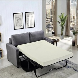 Cottington Lane 1 Piece Sleeper Sofa Fitted Sheet Full Size, Premium Quality 100% Egyptian Cotton, 6 Inch Deep Sofa Bed/Pullout Couch Bottom Sheet Only, Cooling, Soft & Breathable, Ivory