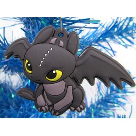 Dragon Themed 4 Piece Dragon Collection Holiday Christmas Ornament Set with Night Fury Toothless and Friends (Unique Design)