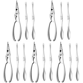 PRETYZOOM 5 Juegos De Garras De Cangrejo Herramienta Para Galletas De Langosta Suministros De Fiesta Para Hervir Mariscos Selecciones De Metal Selecciones De Mariscos Tenedores De