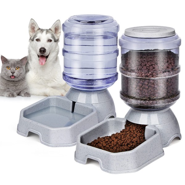 Pet Feeder and Water Food Dispenser Automatic for Dogs Cats,