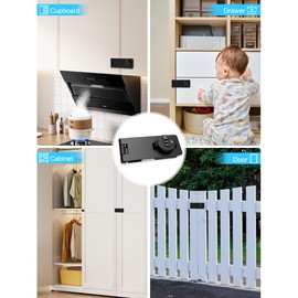 I-EASYDWW Keyless Cabinet Combination Lock, 3-Digit Password Twist Knob Hasp Latch for Doors, Cabinets, Drawers, Barn Door, Bathroom, Outdoor, Closet, Fence, Durable Zinc Alloy, (Black)