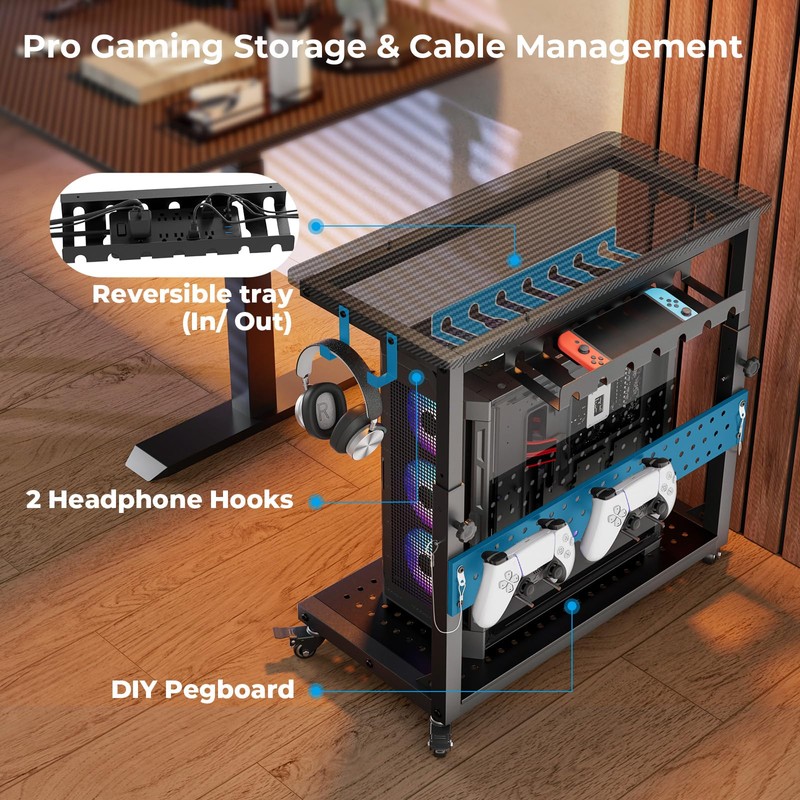 GreenForest Heavy Duty PC Stand, Gaming Computer Tower Cart with